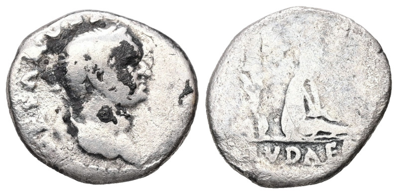 Vespasian, AD 69-79. AR, Denarius. 2.62 g. 17.28 mm. Rome. Judaea Capta commemor...