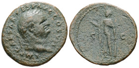 Vespasian, AD 69-79. AE, As. 9.57 g. 29.68 mm. Rome.
Obv: IMP CAESAR VESP AVG COS V CENS. Head of Vespasian, laureate, right.
Rev: S C. Spes, draped, ...