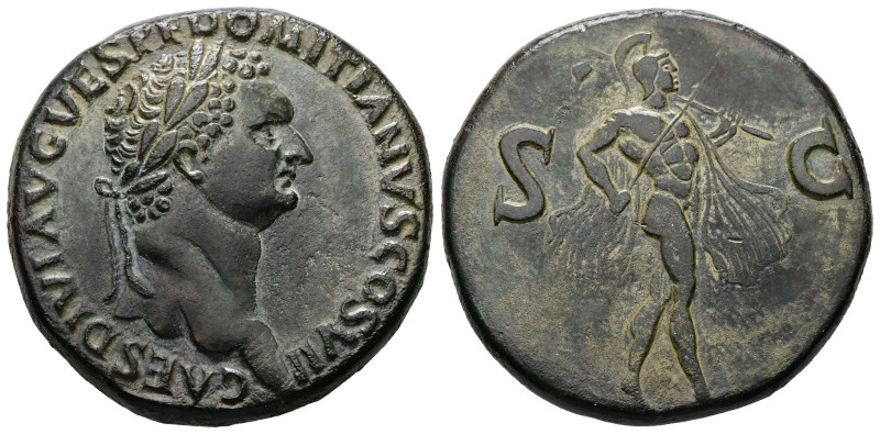 Domitian as Caesar, AD 69-81. AE, Sestertius. 26.21 g. 32.95 mm. Uncertain mint ...