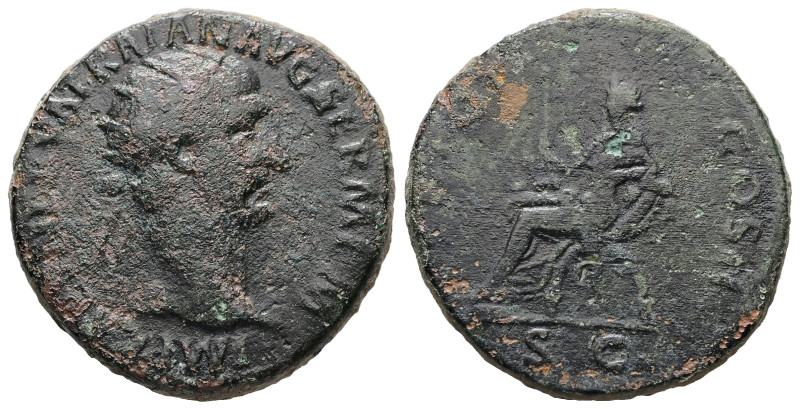 Trajan, AD 98-117. AE, Dupondius. 11.35 g. 27.22 mm. Rome.
Obv: IMP CAES NERVA T...