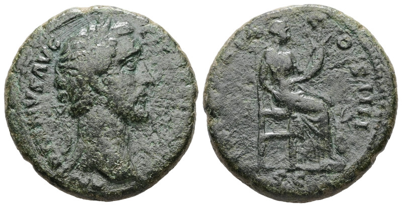 Antoninus Pius, AD 138-161. AE, As. 11.98 g. 26.84 mm.
Obv: ANTONINVS AVG [PIVS ...