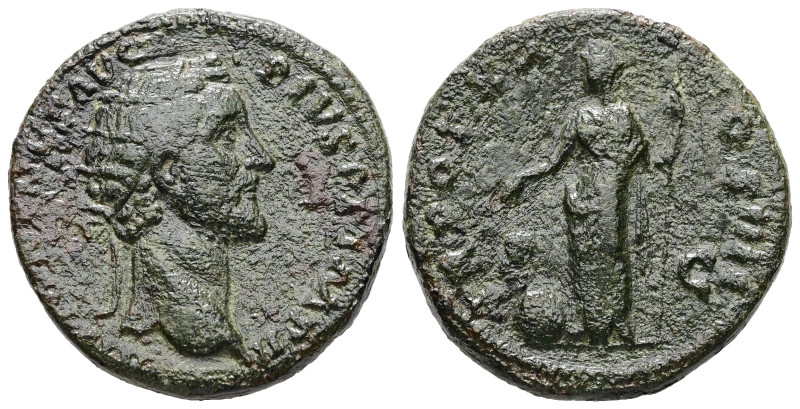 Antoninus Pius, AD 138-161. AE, Dupondius. 14.11 g. 26.25 mm. Rome.
Obv: ANTONIN...