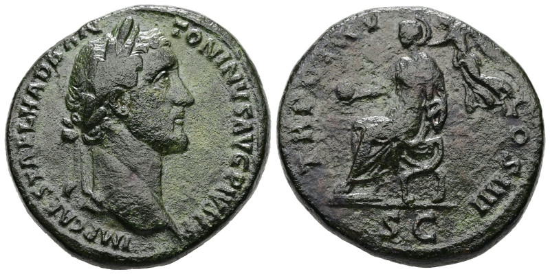 Antoninus Pius, AD 138-161. AE, Sestertius. 27.64 g. 33.02 mm. Rome.
Obv: IMP CA...