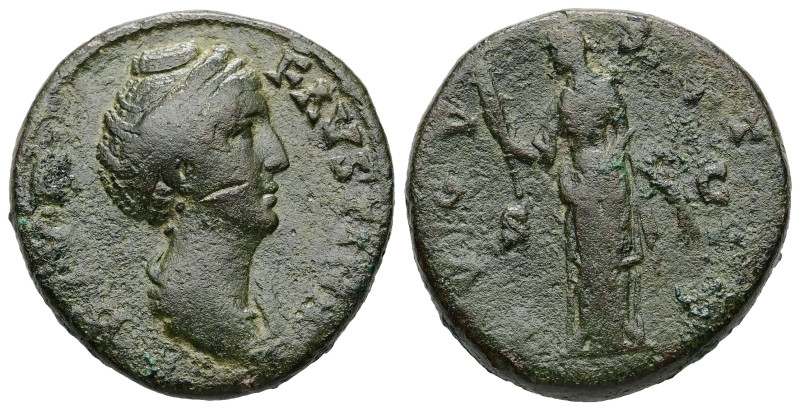 Diva Faustina I, Died AD 140/1. AE, As. 14.61 g. 25.12 mm. Rome.
Obv: DIVA FAVST...