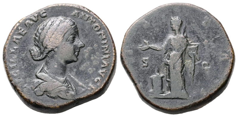 Lucilla, AD 164-182. AE, Sestertius. 24.34 g. 30.94 mm. Rome.
Obv: LVCILLAE AVG ...