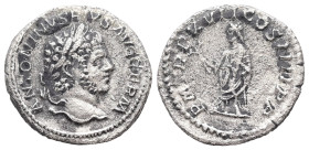 Caracalla, AD 198-217. AR, Denarius. 3.29 g. 18.89 mm. Rome.
Obv: ANTONINVS PIVS AVG GERM. Head of Caracalla, laureate, right.
Rev: P M TR P XVII COS ...