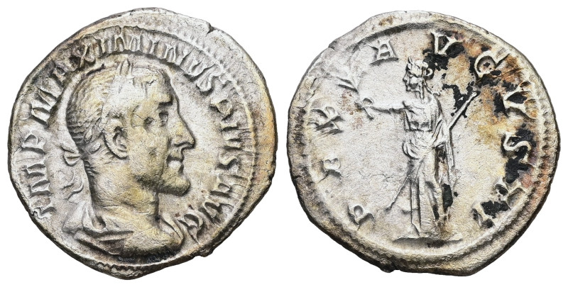 Maximinus I, AD 235-238. AR, Denarius. 2.72 g. 20.01 mm. Rome.
Obv: IMP MAXIMINV...