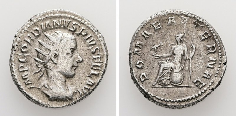 Gordian III, AD 238-244. AR, Antoninianus. 5.59 g. 22.06 mm. Rome.
Obv: IMP GORD...