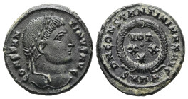Constantine I ‘The Great’, 307-337 AD. AE, Follis. 4.05 g. 18.89 mm. Heraclea. 
Obv: CONSTANTINVS AVG. Laureate head of Constantine I, right.
Rev: VOT...