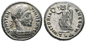 Constantine I The Great, AD 307-337. AE, Follis. 3.26 g. 18.91 mm. Thessalonica.
Obv: CONSTANTINVS AVG. Bust of Constantine I, laureate, cuirassed, ri...