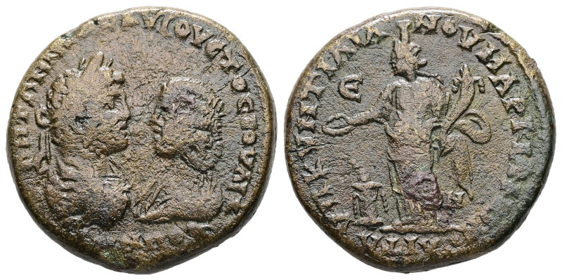 MOESIA INFERIOR, Marcianopolis. Caracalla with Julia Domna, AD 198-217. AE. 11.3...