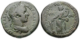 Moesia, Nicopolis ad Istrum. Elagabalus, AD 218-222. AE. 13.91 g. 27.19 mm. Novius Rufus, legatus consularis.
Obv: ΑΥΤ Κ Μ ΑΥΡΗ ΑΝΤΩΝΕΙΝΟϹ. Laureate, ...