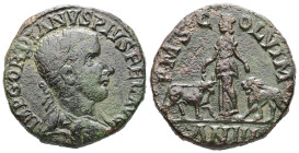 Moesia, Viminacium. Gordian III, AD 241/2. AE. 16.29 g. 28.18 mm.
Obv: IMP GORDIANVS PIVS FEL AVG. Laureate, draped and cuirassed bust of Gordian III,...