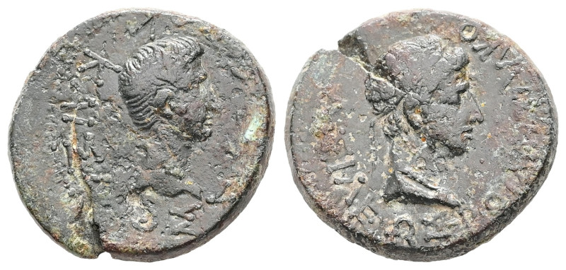 Kings of Thrace, Rhoemetalkes I, circa 11 BC-AD 12. AE. 4.58 g. 19.51 mm.
Obv: Β...