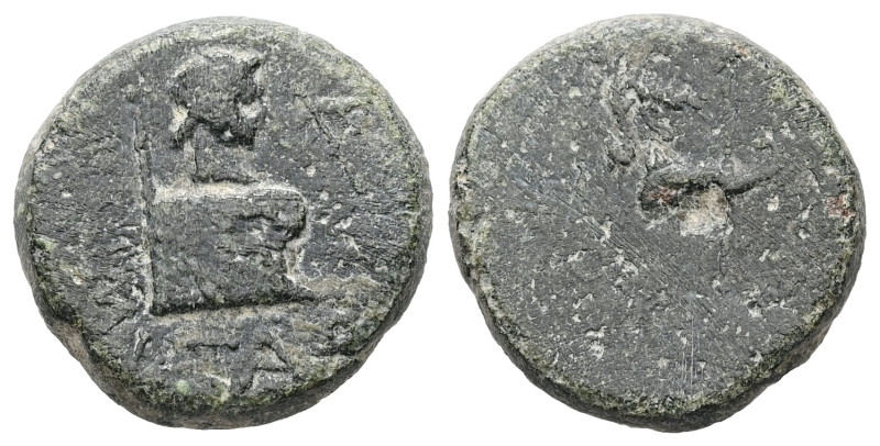 Kings of Thrace. Rhoemetalkes I with Augustus, c. 11 BC-AD 12. AE. 3.99 g. 16.77...