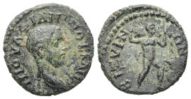 Thrace, Bizya. Philip II as Caesar, AD 244-247. AE. 3.11 g. 17.72 mm.
Obv: Μ ΙΟΥΛ ΦΙΛΙΠΠΟϹ ΚΑΙϹ. Bare head of Philip II, right.
Rev: ΒΙΖΥΗΝΩΝ. Silenus...