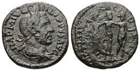 Thrace, Deultum. Philip I, AD 244-249. AE. 4.94 g. 22.47 mm.
Obv: IMP M IVL PHILIPPVS AVG. Laureate, draped and cuirassed bust of Philip I, right.
Rev...