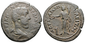 Thrace, Hadrianopolis. Gordian III, AD 238-244. AE. 9.12 g. 27.74 mm.
Obv: ΑΥΤ Κ Μ ΑΝΤ ΓΟΡΔΙΑΝΟϹ ΑΥΓ. Laureate, draped and cuirassed bust of Gordian I...
