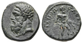 Thrace, Hadrianopolis. Pseudo-autonomous. Time of Gordian III, AD 238-244. AE. 3.38 g. 16.32 mm.
Obv: Head of Heracles, left.
Rev: ΑΔΡΙΑΝΟΠΟΛΕΙΤΩΝ. He...