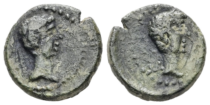 Mysia, Kyzikos. Augustus, 27 BC-AD 14. AE, 2.24 g. 14.52 mm.
Obv: ΚΥΖΙ. Bare hea...