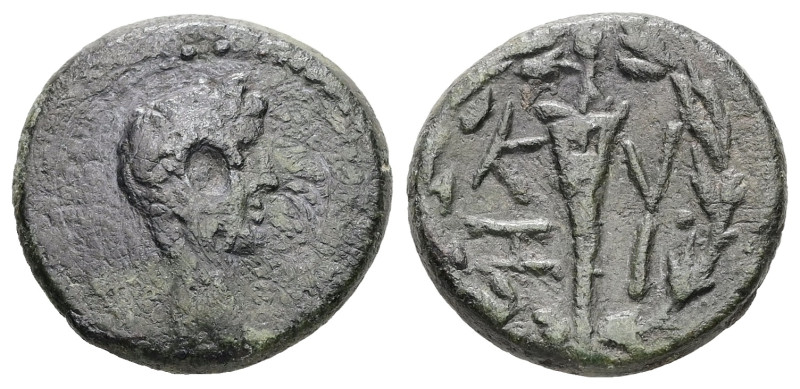 Mysia, Kyzikos. Augustus, 27 BC-14 AD. AE. 3.43 g. 16.95 mm.
Obv: bare head of A...