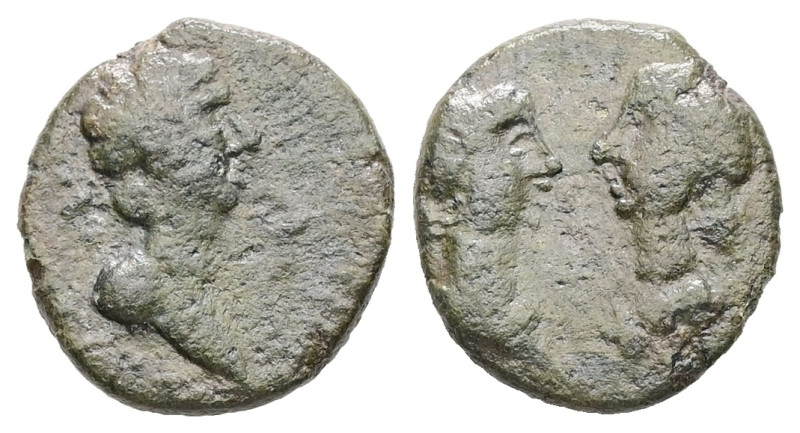 Mysia, Kyzikos. Britannicus with Antonia and Octavia, AD 41-55. AE. 1.07 g. 12.3...