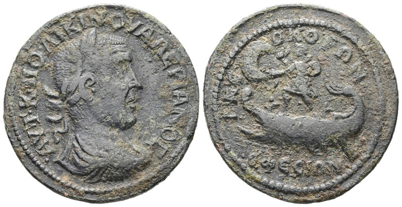 Ionia, Ephesus. Valerian I, AD 253-260. AE. 15.86 g. 35.60 mm.
Obv: ΑΥΤ Κ ΠΟ ΛΙΚ...