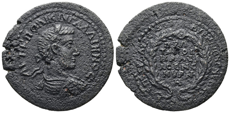 Ionia, Smyrna. Gallienus, AD 253-268. AE. 12.60 g. 35.25 mm. M. Aur. Sextus, str...