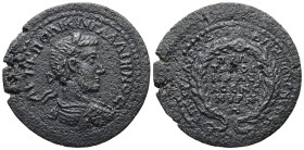 Ionia, Smyrna. Gallienus, AD 253-268. AE. 12.60 g. 35.25 mm. M. Aur. Sextus, strategos.
Obv: ΑΥΤ Κ Π ΛΙΚΙΝ ΓΑΛΛΙΗΝΟϹ. Laureate, draped and cuirassed b...