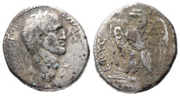 Syria, Antioch. Galba, AD 68-69. AR, Tetradrachm. 14.87 g. 26.14 mm.
Obv: ΓΑΛ[ΒΑϹ ΚΑΙϹΑΡ ΑΥΤΟΚΡΑΤΩΡ ϹΕΒΑϹ]ΤΟϹ. Laureate head of Galba, right; to right...