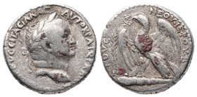 Syria, Antioch. Vespasian, AD 69/70. AR, Tetradrachm. 14.50 g. 26.16 mm.
Obv: ΑΥΤΟΚΡΑΤΩΡ ΚΑΙϹΑΡ ϹΕΒΑϹΤΟϹ ΟΥΕϹΠΑϹΙΑΝΟϹ. Laureate head of Vespasian, rig...