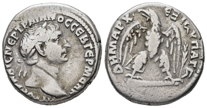 Syria, Antioch. Trajan, AD 103/11. AR, Tetradrachm. 13.98 g. 25.14 mm.
Obv: ΑΥΤΟ...