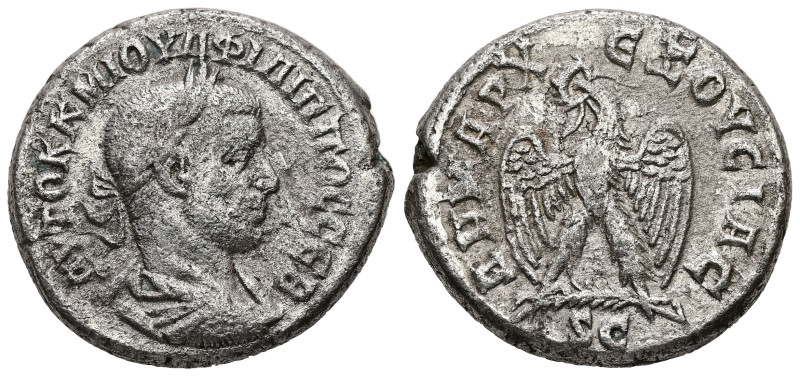 Syria, Antioch. Philip I, AD 244-249. AR, Tetradrachm. 11.71 g. 26.36 mm.
Obv: Α...