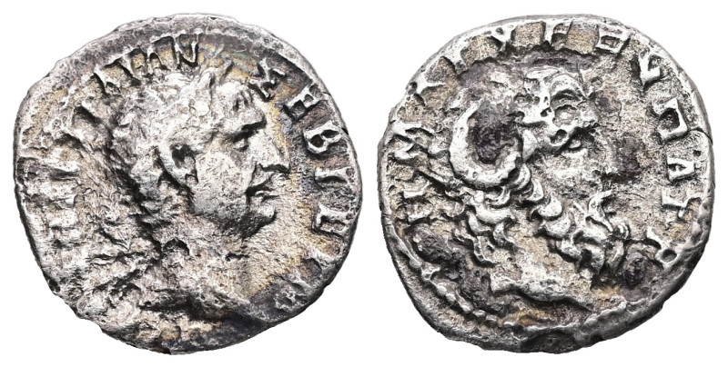 Cyrenaica, Cyrene. Trajan, AD 98-117. AR, Hemidrachm. 1.42 g. 15.76 mm. 
Obv: ΑΥ...