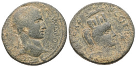 Mesopotamia, Nisibis. Severus Alexander, AD 222-235. AE. 13.21 g. 27.47 mm.
Obv: Laureate head of Severus Alexander, right.
Rev: Draped, veiled and tu...