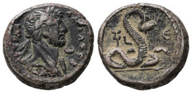 Egypt, Alexandria. Hadrian, AD 119/20. BL, Tetradrachm. 13.69 g. 24.86 mm.
Obv: ΑΥΤ ΚΑΙ ΤΡΑΙ ΑΔΡΙΑ ϹΕΒ. Laureate head of Hadrian, right, drapery on le...