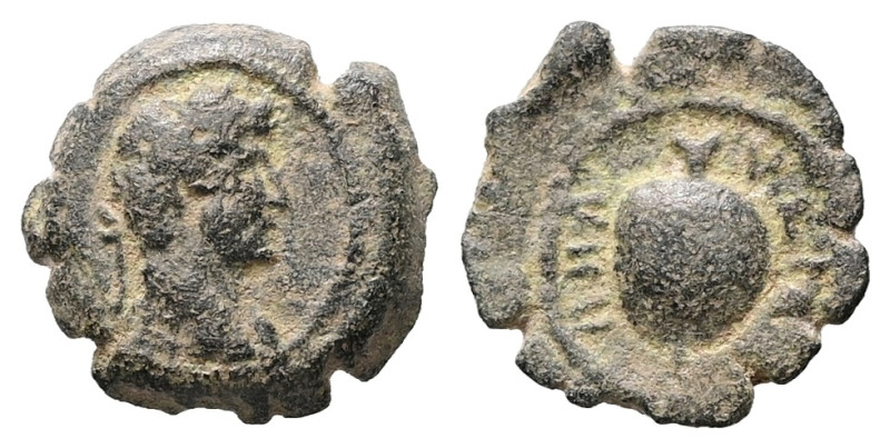 Egypt, Alexandria. Hadrian, AD 117-138. AE, Dichalkon. 1.92 g. 14.81 mm.
Obv: La...