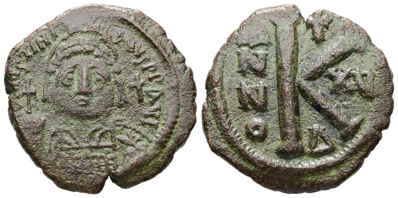 Justinian I, AD 527-565. AE, Half Follis. 9.54 g. 27.74 mm. Uncertain mint.
Obv:...