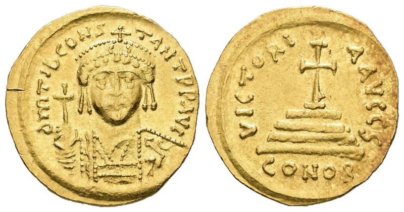Tiberius II Constantine, AD 578-582. AV, Solidus. 4.45 g. 21.22 mm. Constantinop...