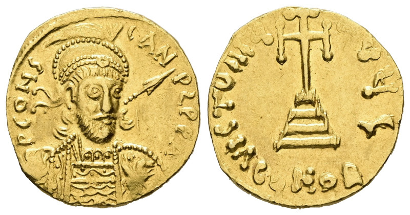 Constantine IV Pogonatus, AD 668-685. AV, Solidus. 4.22 g. 18.48 mm.
Obv: P CON...