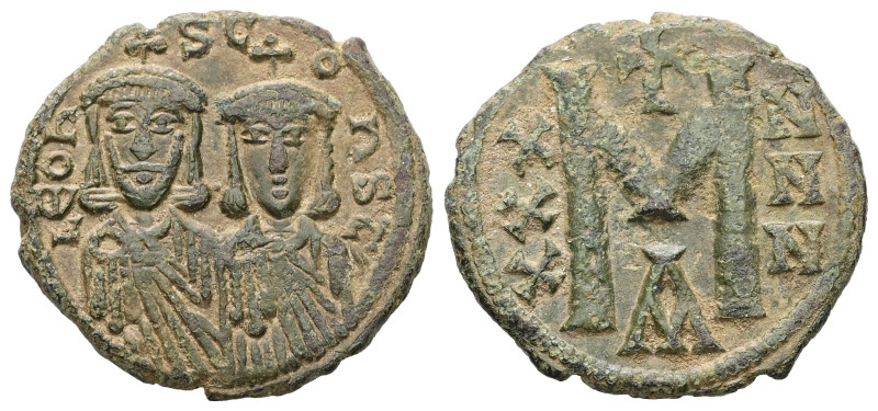 Leo III 'the Isaurian' and Constantine V, AD 717-741. AE, Follis. 4.23 g. 22.25 ...