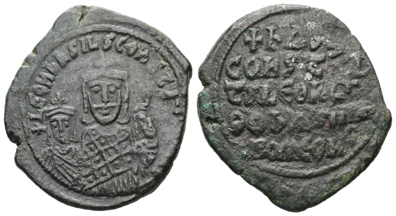 Basil I the Macedonian, Leo VI and Constantine VII, AD 867-886. AE, Follis. 9.30...