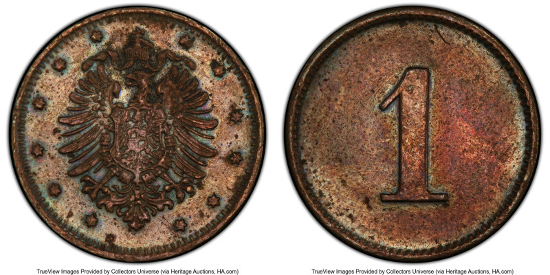 Wilhelm I copper Specimen Pattern Pfennig ND (1873) SP62 Brown PCGS, Schaaf-1/G2...