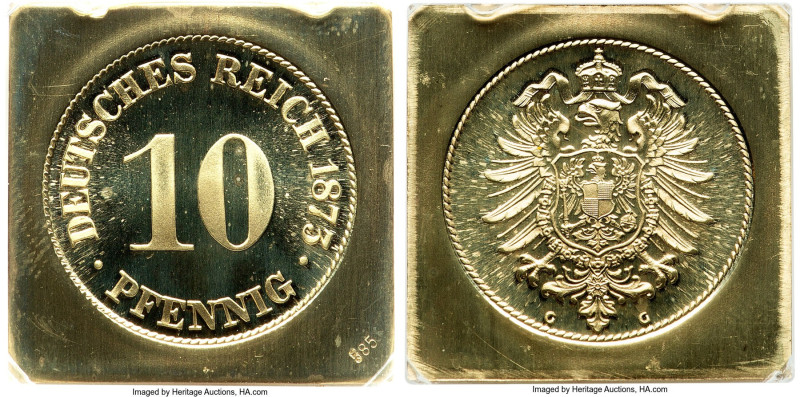 Wilhelm I gold Specimen Pattern Restrike 10 Pfennig "1873-G" (c. 1970) SP67 PCGS...