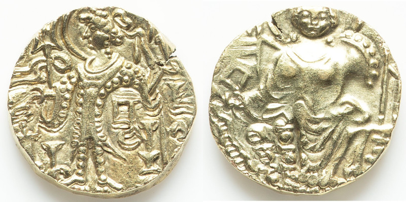 INDIA. Kushan Empire. Kipunada (ca. AD 350/60-380). AV debased dinar (18mm, 7.60...