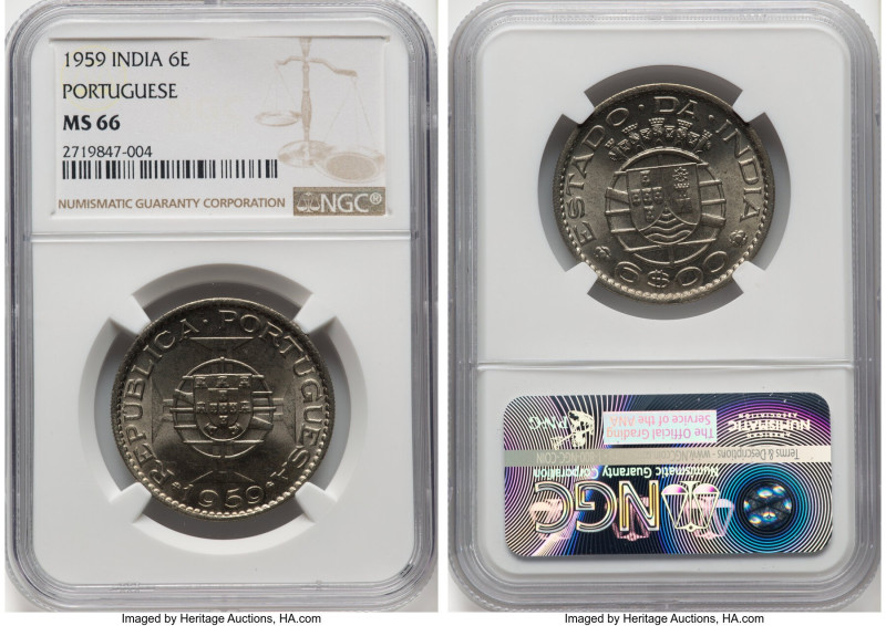 Portuguese Colony 6 Escudos 1959 MS66 NGC, KM35. HID09801242017 © 2024 Heritage ...