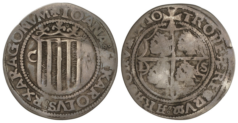 Spanish Monarchy

Joanna and Charles

1 Real. 1520. ZARAGOZA. Anv.: Escudo e...