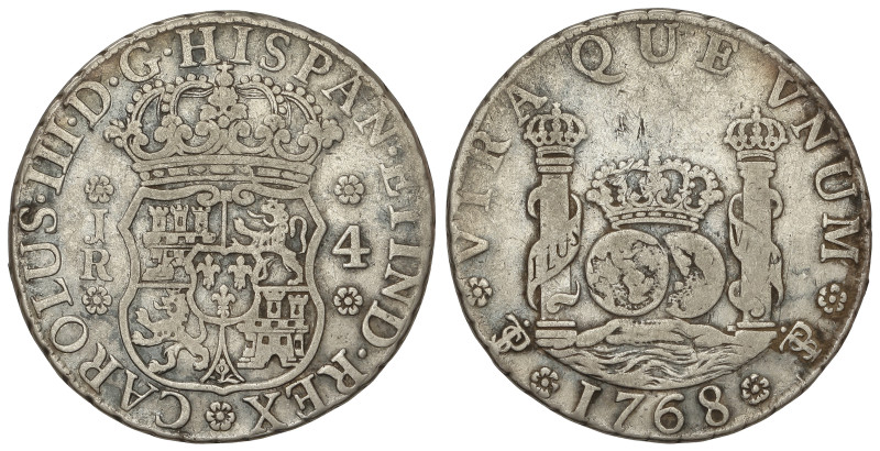 Spanish Monarchy

Charles III

4 Reales. 1768. POTOSÍ. J.R. 13,11 grs. Colum...