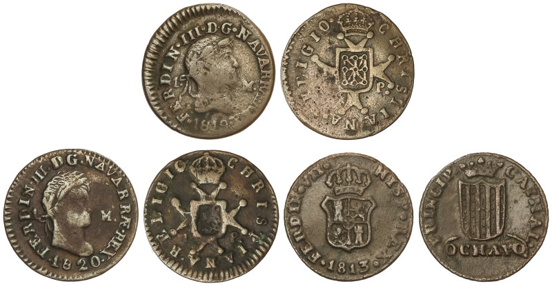 Spanish Monarchy

Ferdinand VII

Lote 3 monedas Ochavo, 1 Maravedí (2). 1813...