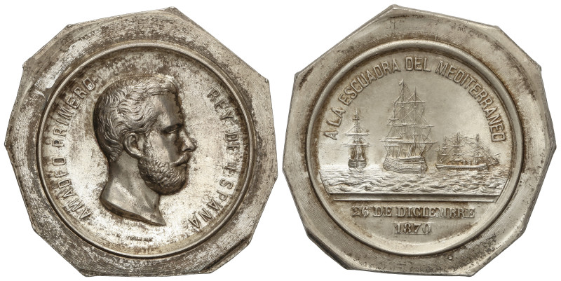 Peseta Period

Amadeo I

Medalla A LA ESCUADRA DEL MEDITERRÁNEO. 26 Diciembr...